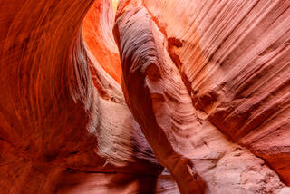 Looking Up Inside Slot Canyon