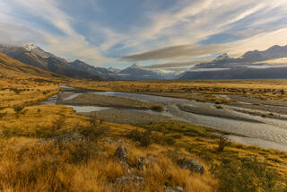 Mt. Cook in distance during beautiful morning
